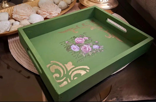 Sage Green Blossom Trays