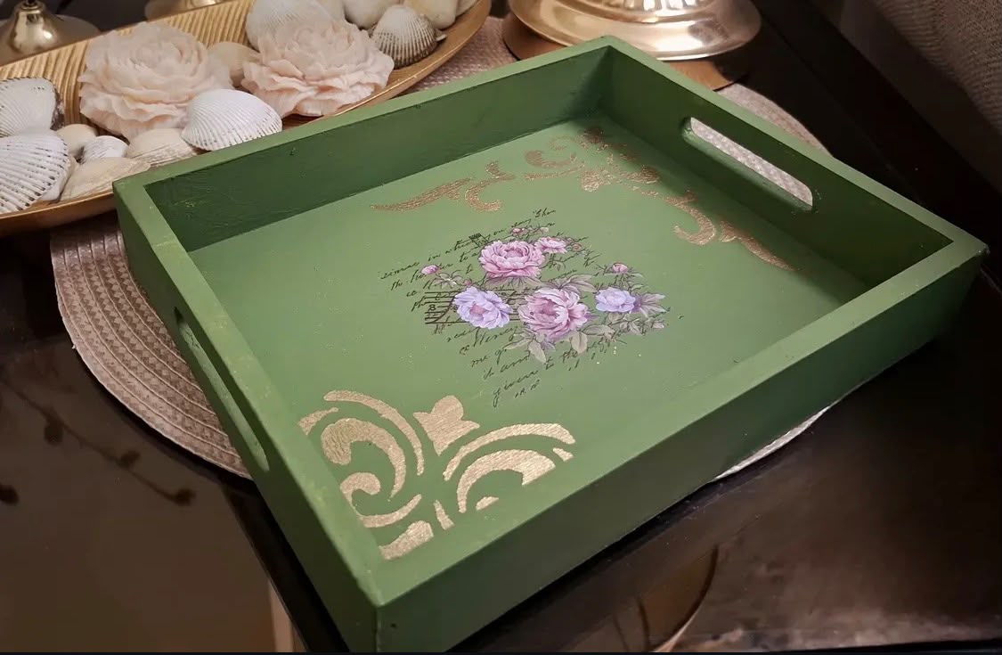 Sage Green Blossom Trays